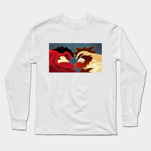 Red Hulk vs Zangief Long Sleeve T-Shirt by vancamelot